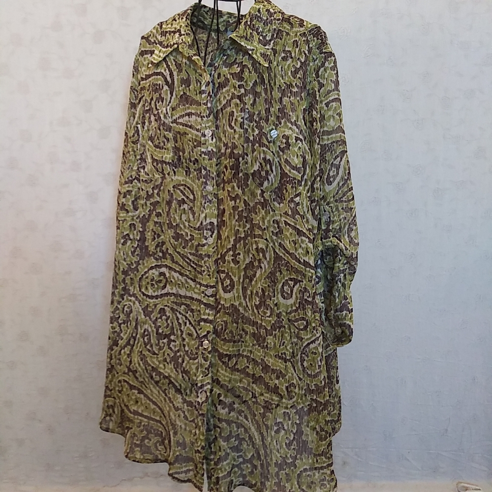 AVENUE PLUS FOREST ARRAY TUNIC SZ 4X 26 28